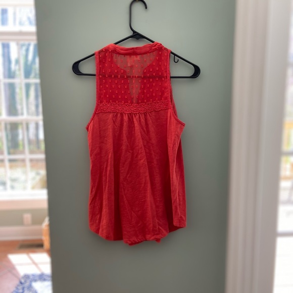 Orange Anthropologie button up blouse - Picture 3 of 4